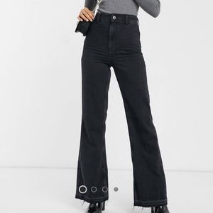 Free people mindy high waisted faded black wide